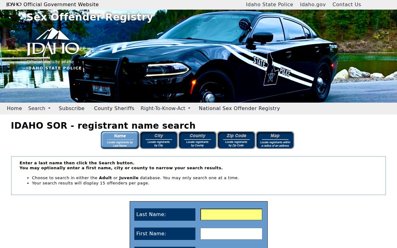 Twin Falls County sex offender registry name search